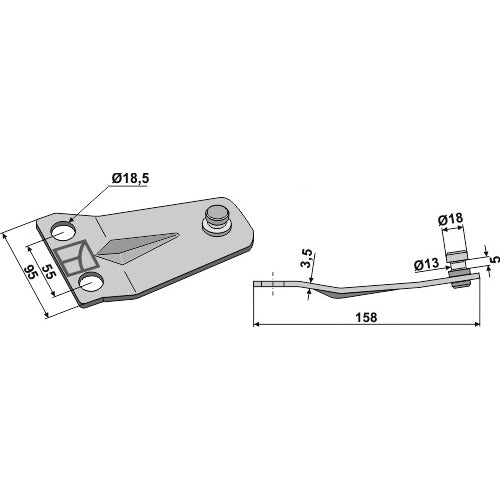 LS15-SCR-002 - Soporte para cuchillas rotativas - Adaptable para Claas
