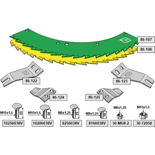 Kit - cuchillas de sierra para cosechadoras de ensilaje - LS06-CSE-010