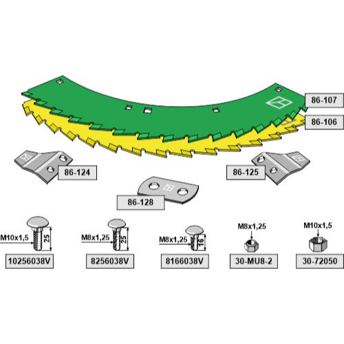 Kit - cuchillas de sierra para cosechadoras de ensilaje - LS06-CSE-019