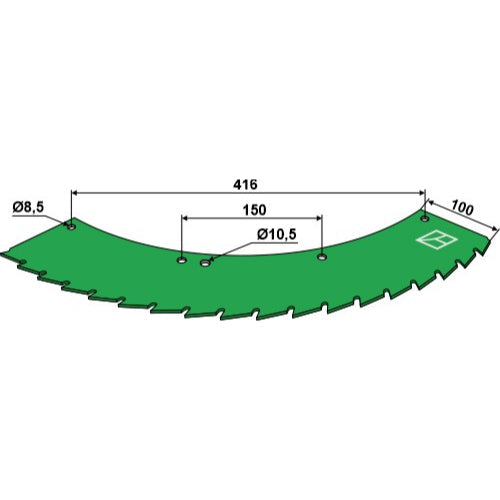 LS06-CSE-015 - Cuchilla de sierra para cosechadoras de ensilaje - utilizable a la derecha o a la izquierda - Adaptable para Kemper / John Deere