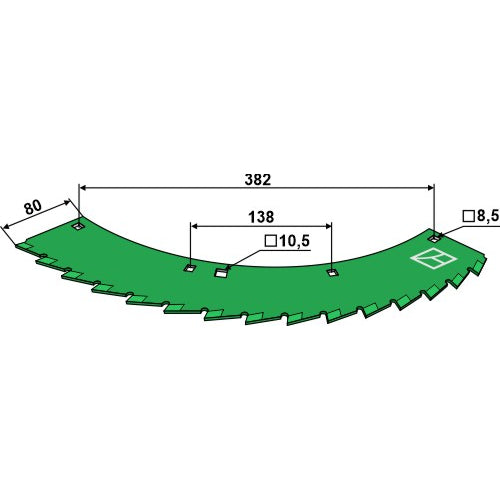 LS06-CSE-027 - Cuchilla de sierra para cosechadoras de ensilaje - dcha - revestimiento carburo de tungsteno - Adaptable para Kemper / John Deere