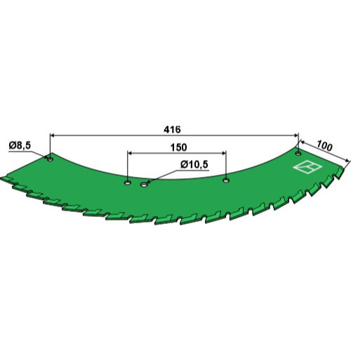 LS06-CSE-028 - Cuchilla de sierra para cosechadoras de ensilaje - dcha - revestimiento carburo de tungsteno - Adaptable para Kemper / John Deere