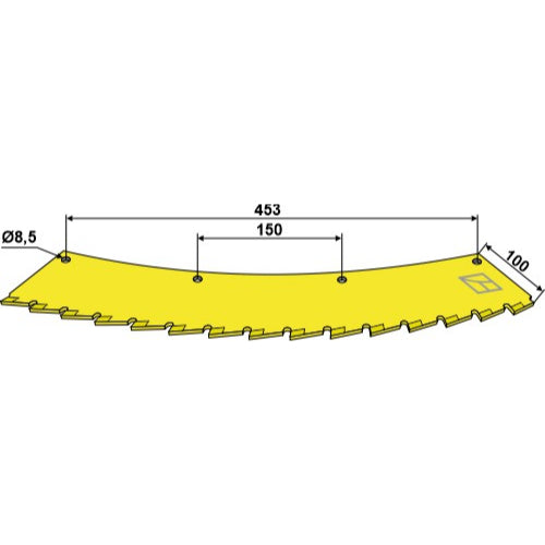 Cuchilla de sierra para cosechadoras de ensilaje - izda - revestimiento carburo de tungsteno - LS06-CSE-034