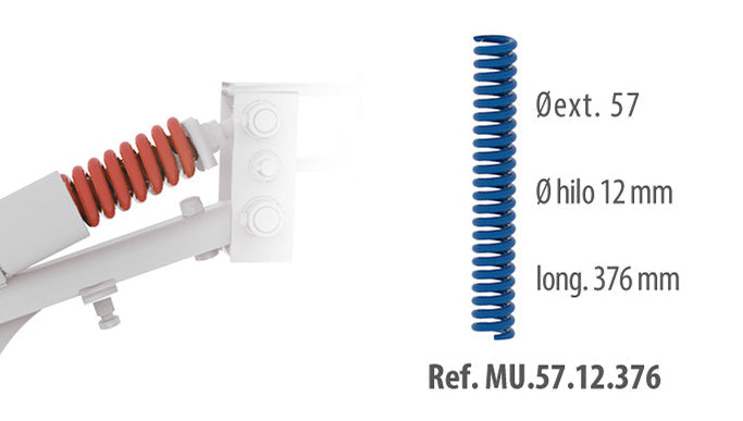 Muelle Bellota 2420-A-Ø12 X 57 X 376 mm  (brazo 40 x 40 mm)