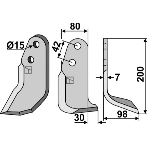 LS02-CUR-0193 - Cuchilla lado derecho - Adaptable para Braun