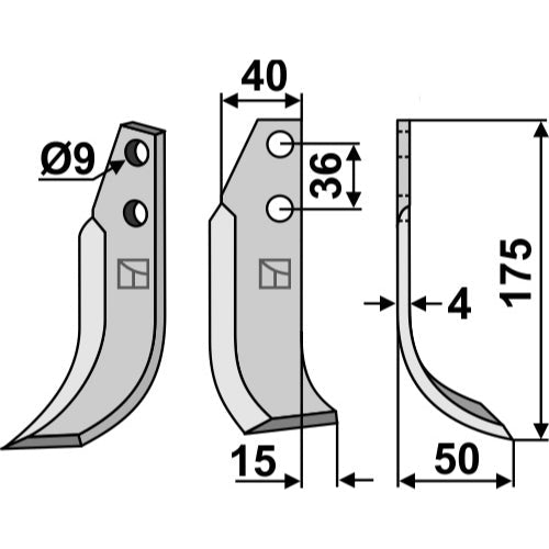 LS02-CUR-0667 - Cuchilla lado derecho - Adaptable para Tielbürger