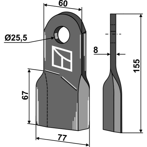 Cuchilla - lado izquierdo - LS03-CUD-611