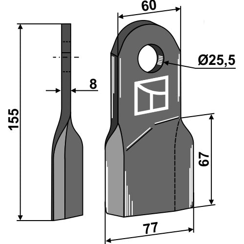 Cuchilla - lado derecho - LS03-CUD-612