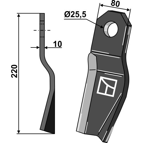 LS03-CUD-615 - Cuchilla trenzada - Dcha - Adaptable para Röll