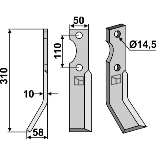 LS02-CUR-1024 - Cuchilla lado izquierdo - Adaptable para Niemeyer