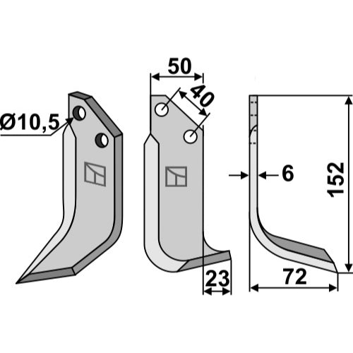 LS02-CUR-1065 - Cuchilla lado derecho - Adaptable para Pasquali