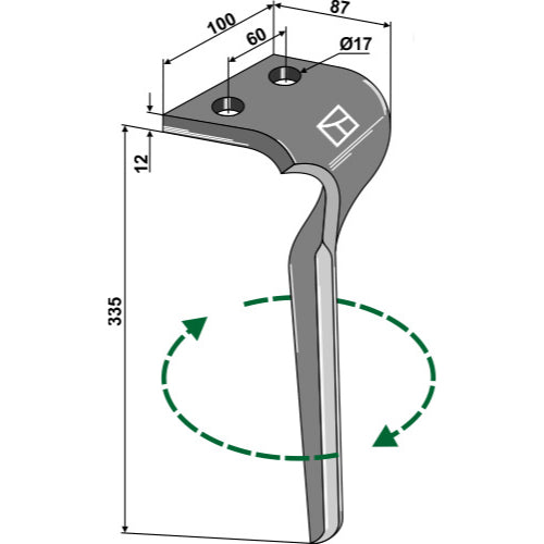 Diente de grada rotativa lado derecho - LS01-PGR-054