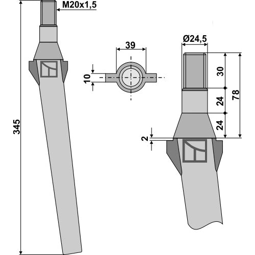 Diente de grada rotativa - LS01-PGR-308